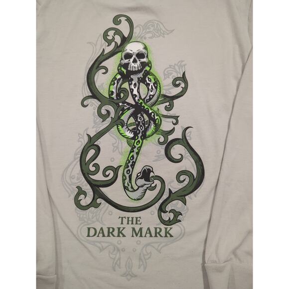 Harry Potter Light Gray M Long Sleeve Morsmordre T-shirt Used - Picture 5 of 7